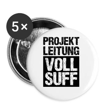 Bier Saufen Shirt Damen Herren Feiern Partnerlook - Buttons groß 56 mm (5er Pack) - Weiß - Vorne