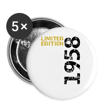 1958 Limited Edition Birthday Gift Wife Husband - Buttons large 2.2''/56 mm (5-pack) - white - Front
