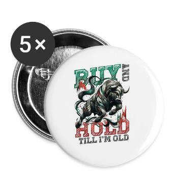 Financial Freedom Stocks Investor Stock Market - Buttons large 2.2''/56 mm (5-pack) - white - Front