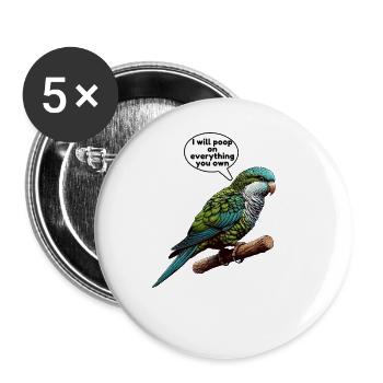 Quaker Parrot Monk Parakeet - Buttons large 2.2''/56 mm (5-pack) - white - Front