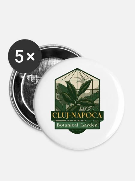 Botanischer Garten Cluj-Napoca - Rumänien - Buttons groß 56 mm (5er Pack) - Weiß