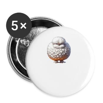Silkie Poulet Poulet Moelleux Fille - Lot de 5 grands badges (56 mm) - blanc - Devant