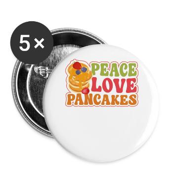 Pancake Lover Kids Girl Peace Love - Buttons groß 56 mm (5er Pack) - Weiß - Vorne