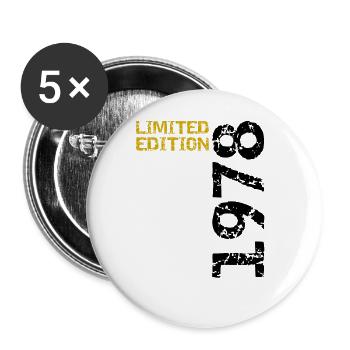 1978 Limited Edition Birthday Gift Wife Husband - Buttons large 2.2''/56 mm (5-pack) - white - Front