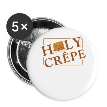 Pancake Lover Kids Pun Holy Crepe - Buttons large 2.2''/56 mm (5-pack) - white - Front