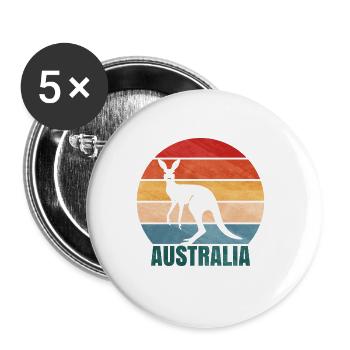 känguru - Buttons groß 56 mm (5er Pack) - Weiß - Vorne