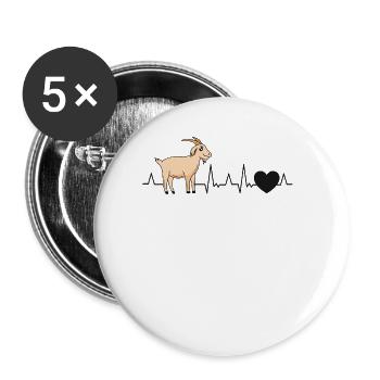 goats heartbeat goat host goat - Buttons large 2.2''/56 mm (5-pack) - white - Front