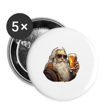 Biertrinker Bierliebhaber Sauf Trink Party Bier - Buttons groß 56 mm (5er Pack) - Weiß - Vorne