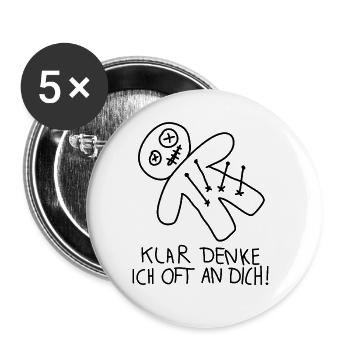 Of course I often think of you voodoo doll misanthrope - Buttons large 2.2''/56 mm (5-pack) - white - Front