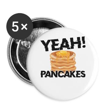 Pancake Lover Kids yes! Pancakes - Buttons large 2.2''/56 mm (5-pack) - white - Front
