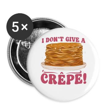 Pancake Lover Kids Pun I Don't - Buttons groß 56 mm (5er Pack) - Weiß - Vorne