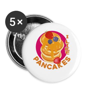 Pancake Lover Kids I Like Pancakes - Buttons large 2.2''/56 mm (5-pack) - white - Front