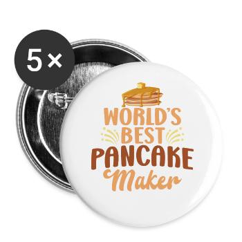 Pancake Lover Kids World’s Best - Lot de 5 grands badges (56 mm) - blanc - Devant