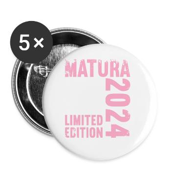 Matura Junge Mädchen Damen und Herren Matura 2024 - Buttons groß 56 mm (5er Pack) - Weiß - Vorne