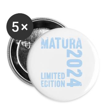 Matura Junge Mädchen Damen und Herren Matura 2024 - Buttons groß 56 mm (5er Pack) - Weiß - Vorne