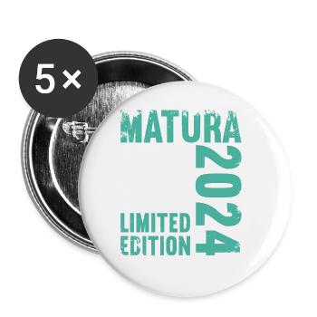Matura Junge Mädchen Damen und Herren Matura 2024 - Buttons groß 56 mm (5er Pack) - Weiß - Vorne