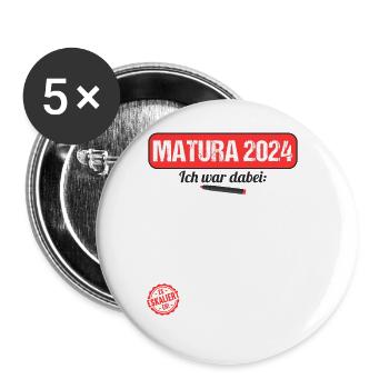 Matura Jeunes Filles Femmes et Hommes Matura 2024 - Lot de 5 grands badges (56 mm) - blanc - Devant