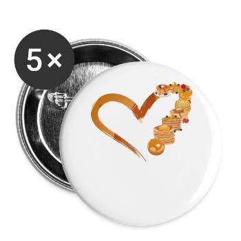 Pancake Lover Kids Coeur - Lot de 5 grands badges (56 mm) - blanc - Devant
