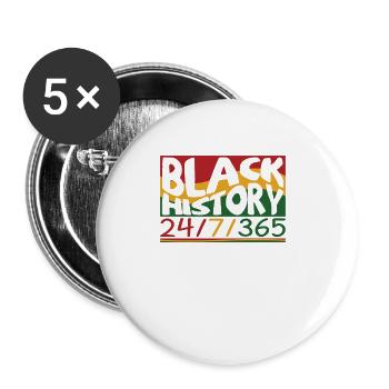 I Am Black History Month African American Pride Ce - Buttons large 2.2''/56 mm (5-pack) - white - Front