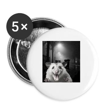 Lets eat Trash and get hit by a Car Opossum Possum - Buttons large 2.2''/56 mm (5-pack) - white - Front