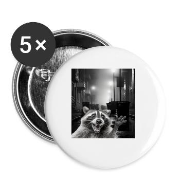 Lets eat Trash and get hit by a Car Raccoon - Buttons large 2.2''/56 mm (5-pack) - white - Front