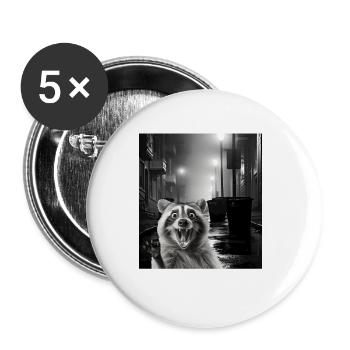 Lets eat Trash and get hit by a Car Raccoon - Buttons large 2.2''/56 mm (5-pack) - white - Front