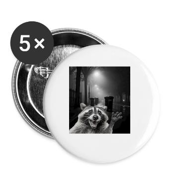 Lets eat Trash and get hit by a Car Raccoon - Buttons large 2.2''/56 mm (5-pack) - white - Front