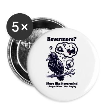 Edgar Allan Poe Fan, Classic Literature, - Buttons large 2.2''/56 mm (5-pack) - white - Front