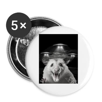 Lustiges Opossums Selfie Vor UFOs Opossum UFO - Buttons groß 56 mm (5er Pack) - Weiß - Vorne