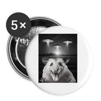 Lustiges Opossums Selfie Vor UFOs Opossum UFO - Buttons groß 56 mm (5er Pack) - Weiß - Vorne