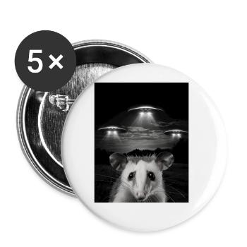 Lustiges Opossums Selfie Vor UFOs Opossum UFO - Buttons groß 56 mm (5er Pack) - Weiß - Vorne
