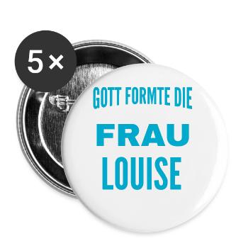 Louise Name Design - Buttons groß 56 mm (5er Pack) - Weiß - Vorne