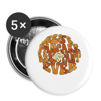 Pancake Lover Kids Best Pancake - Buttons large 2.2''/56 mm (5-pack) - white - Front