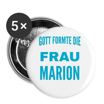 Marion Name Design - Buttons groß 56 mm (5er Pack) - Weiß - Vorne