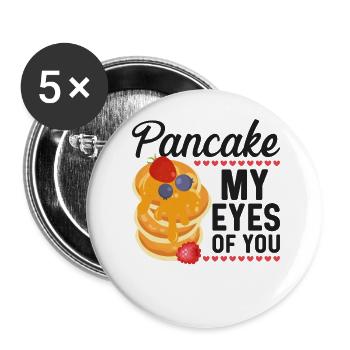 Pancake Lover Kids Valentines Day - Buttons large 2.2''/56 mm (5-pack) - white - Front