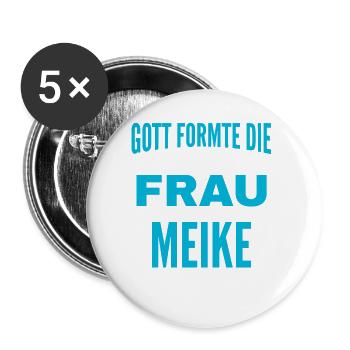 Meike Name Design - Buttons groß 56 mm (5er Pack) - Weiß - Vorne