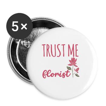Designer floral Fleuriste Fleuriste Fleuriste - Lot de 5 grands badges (56 mm) - blanc - Devant