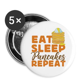 Les enfants amoureux des crêpes mangent le sommeil - Lot de 5 grands badges (56 mm) - blanc - Devant