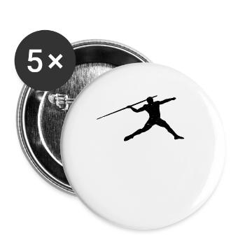 Lancer du javelot 7 - Lot de 5 grands badges (56 mm) - blanc - Devant