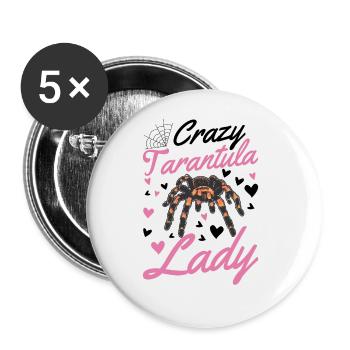 Crazy Tarantula Woman - Buttons large 2.2''/56 mm (5-pack) - white - Front