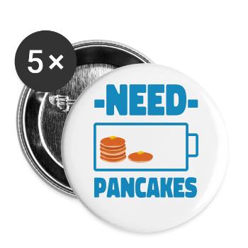 Pancake Lover Kids Batterie Besoin - Lot de 5 grands badges (56 mm) - blanc - Devant
