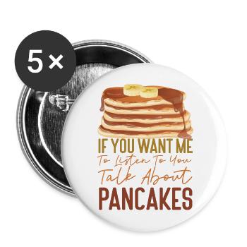Les enfants amateurs de crêpes si vous me voulez - Lot de 5 grands badges (56 mm) - blanc - Devant