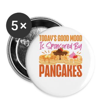 Pancake Lover Kids Today's Good - Buttons groß 56 mm (5er Pack) - Weiß - Vorne