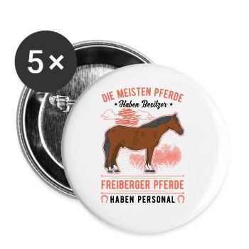 Freiberger Pferd Personal - Buttons groß 56 mm (5er Pack) - Weiß - Vorne