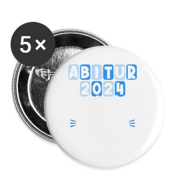 Abitur Young Girls Abitur Abitur 2024 - Buttons large 2.2''/56 mm (5-pack) - white - Front