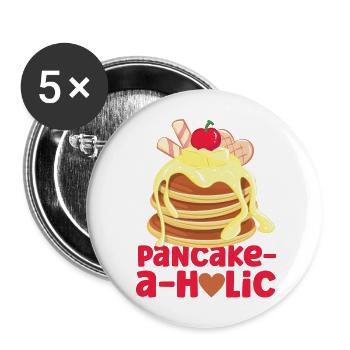 Pancake Lover Kids Pancake-A-Holic - Lot de 5 grands badges (56 mm) - blanc - Devant