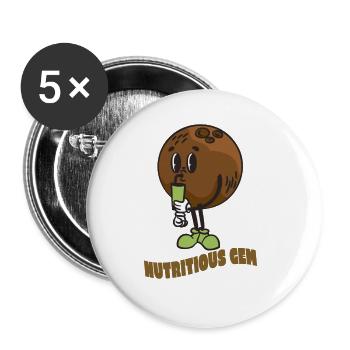 Coconut Lover Juice Beach Tropical Summer - Buttons groß 56 mm (5er Pack) - Weiß - Vorne