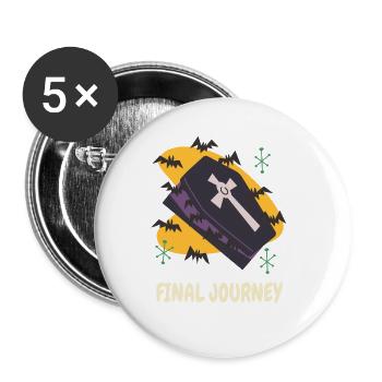 Death Coffin Goth Casket Spooky Halloween Vampires - Buttons groß 56 mm (5er Pack) - Weiß - Vorne