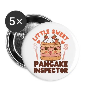 Pancake Lover Kids Little Sweet - Buttons groß 56 mm (5er Pack) - Weiß - Vorne