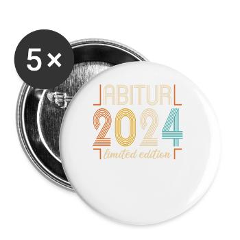 Abitur Young Girls Abitur Abitur 2024 - Buttons large 2.2''/56 mm (5-pack) - white - Front